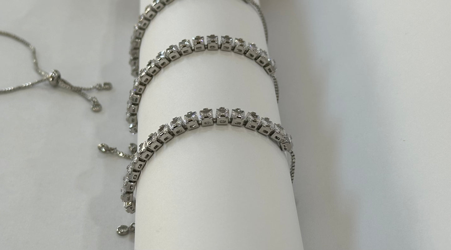 Real Platinum Plated Tennis Bracelet