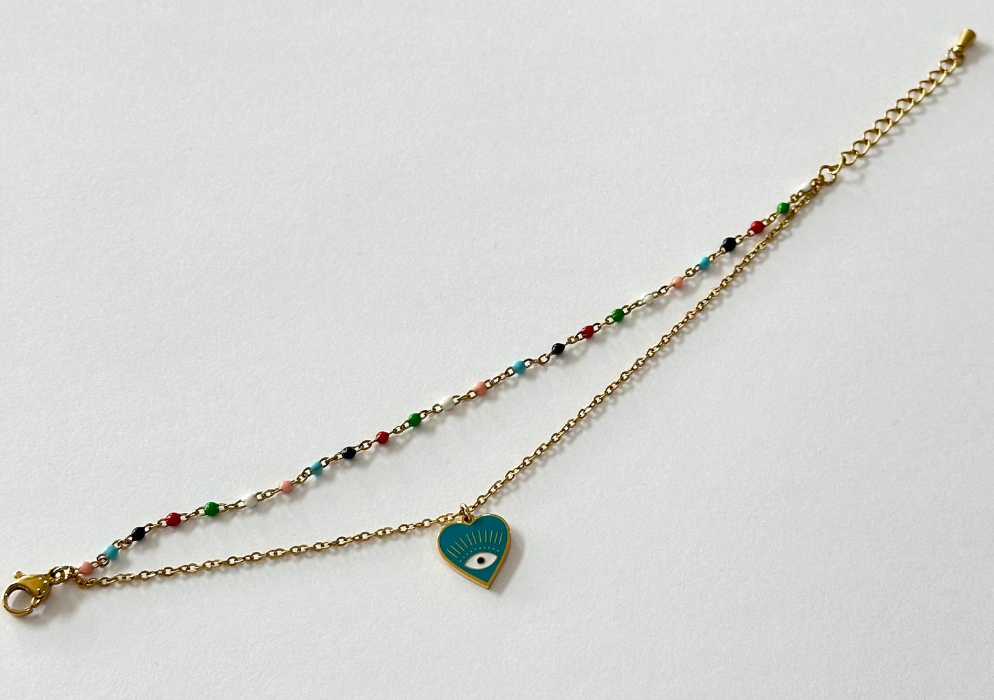 Heart with Eye Charm Bracelet