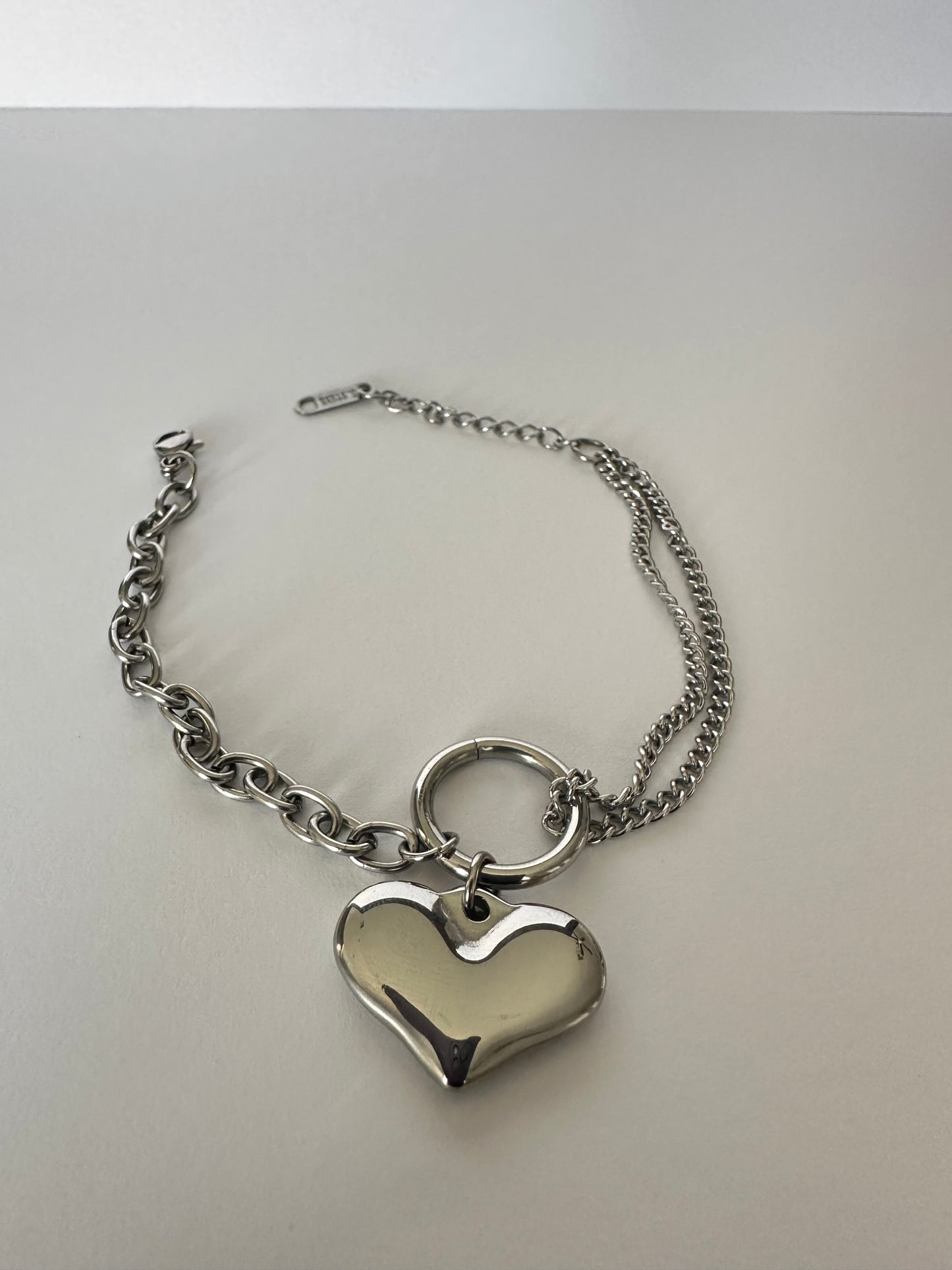 Stainless Steel Heart Charm Bracelet