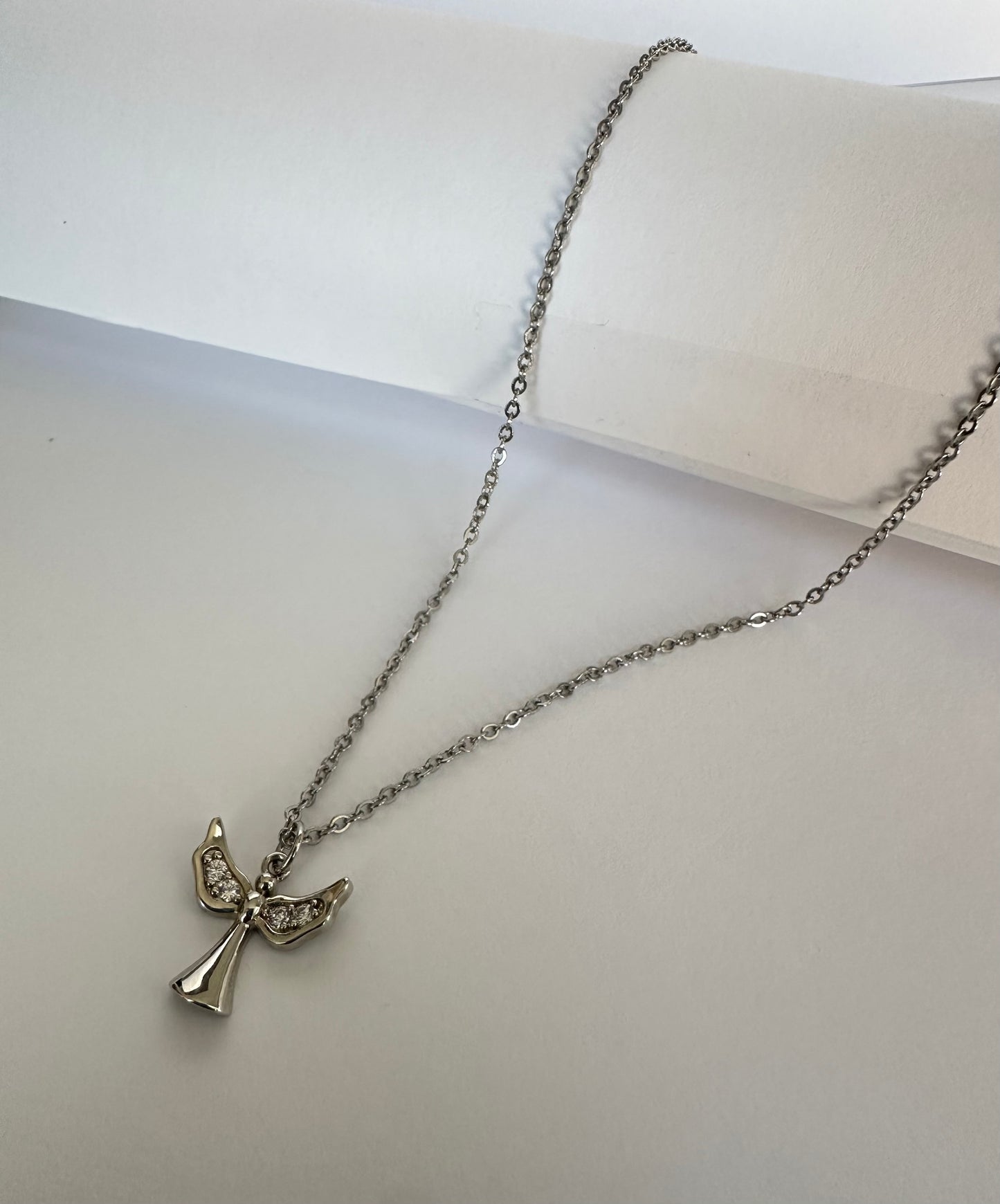 Stainless Steel Necklace with Angel Charm