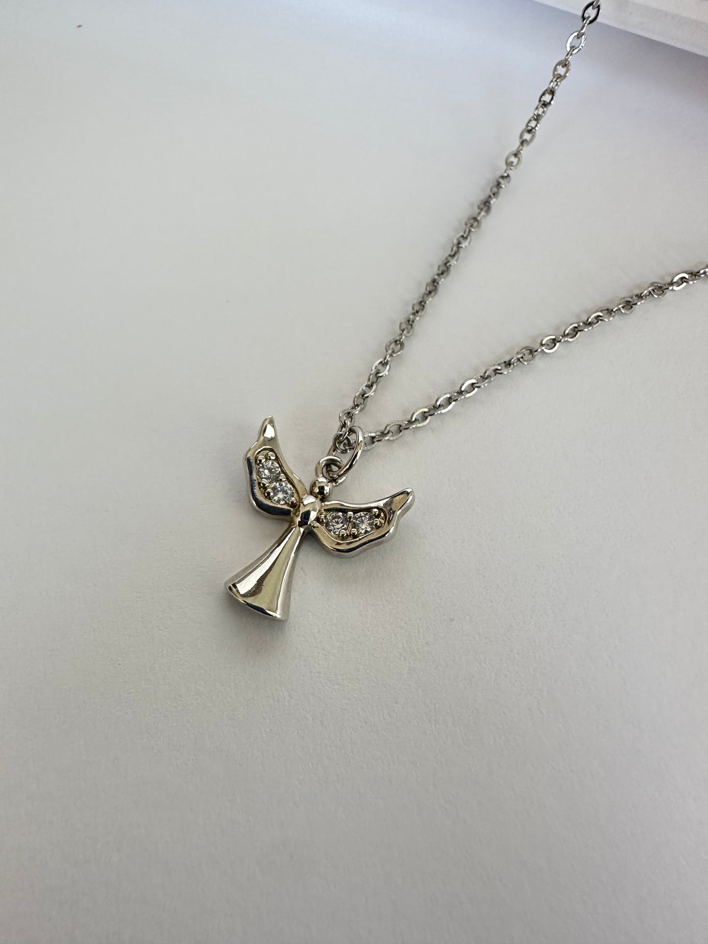 Stainless Steel Necklace with Angel Charm