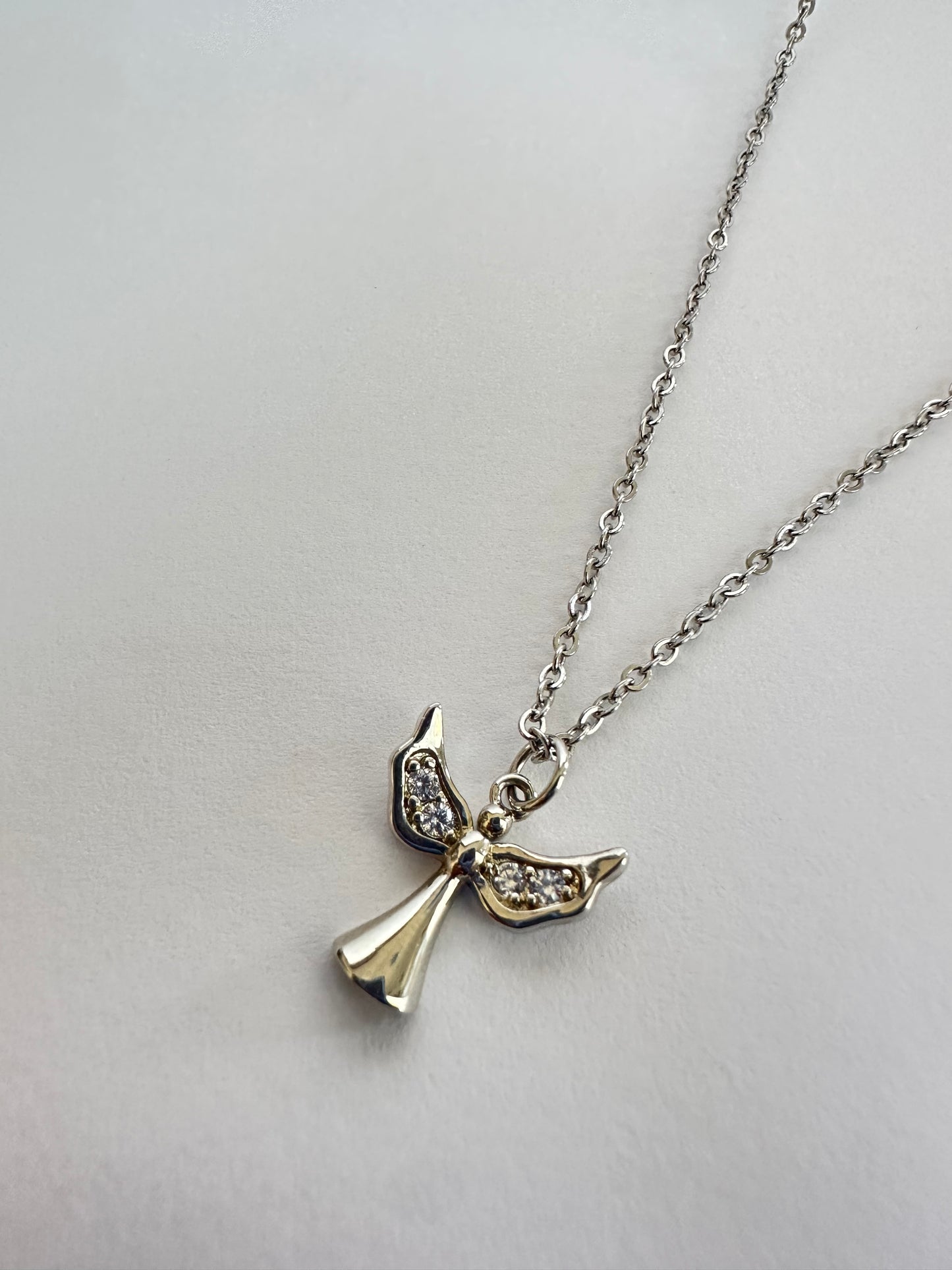 Stainless Steel Necklace with Angel Charm