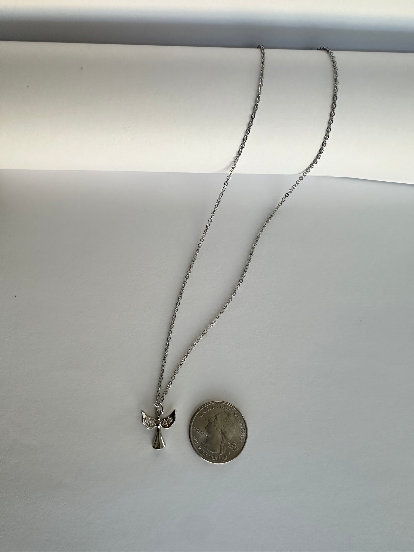 Stainless Steel Necklace with Angel Charm