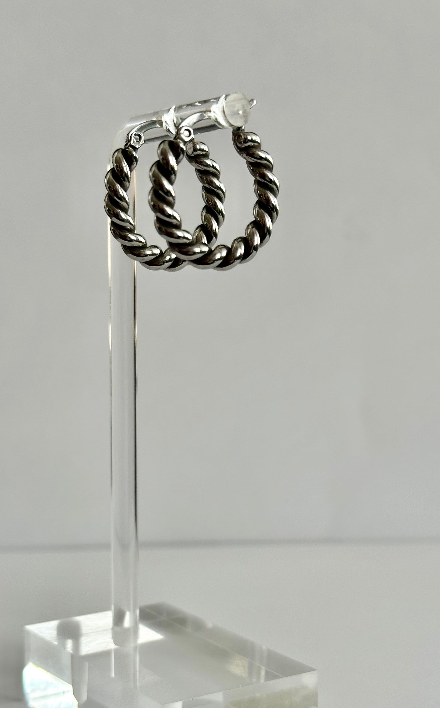 Stainless Steel Twist Rope Earrings