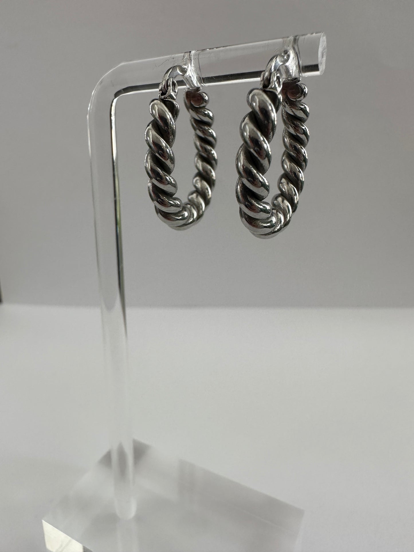 Stainless Steel Twist Rope Earrings