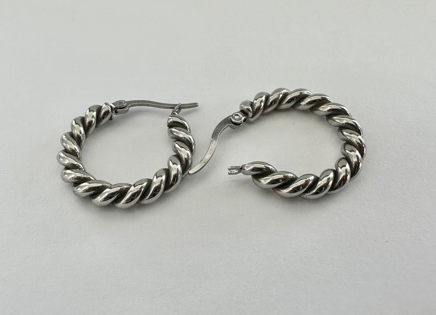 Stainless Steel Twist Rope Earrings