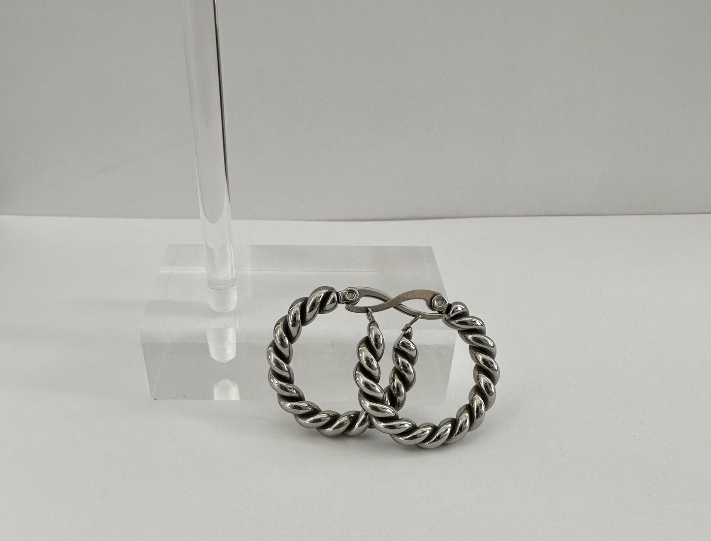 Stainless Steel Twist Rope Earrings