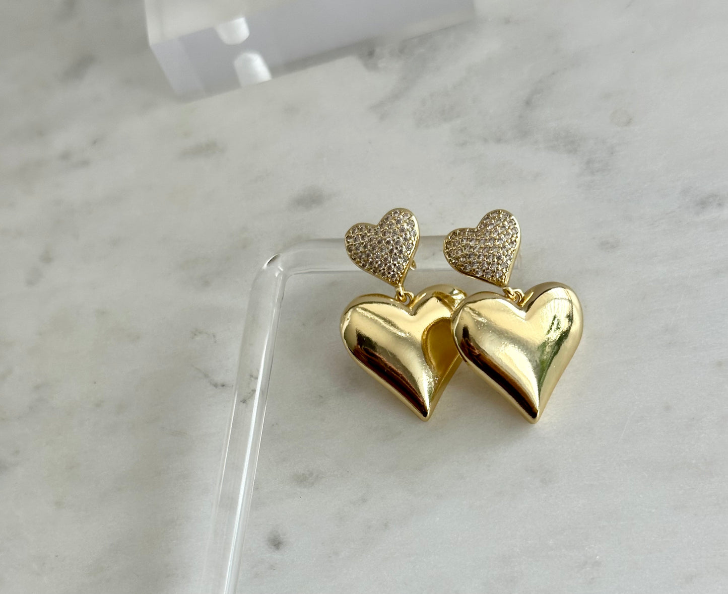 Heart Dangle Stud Earring