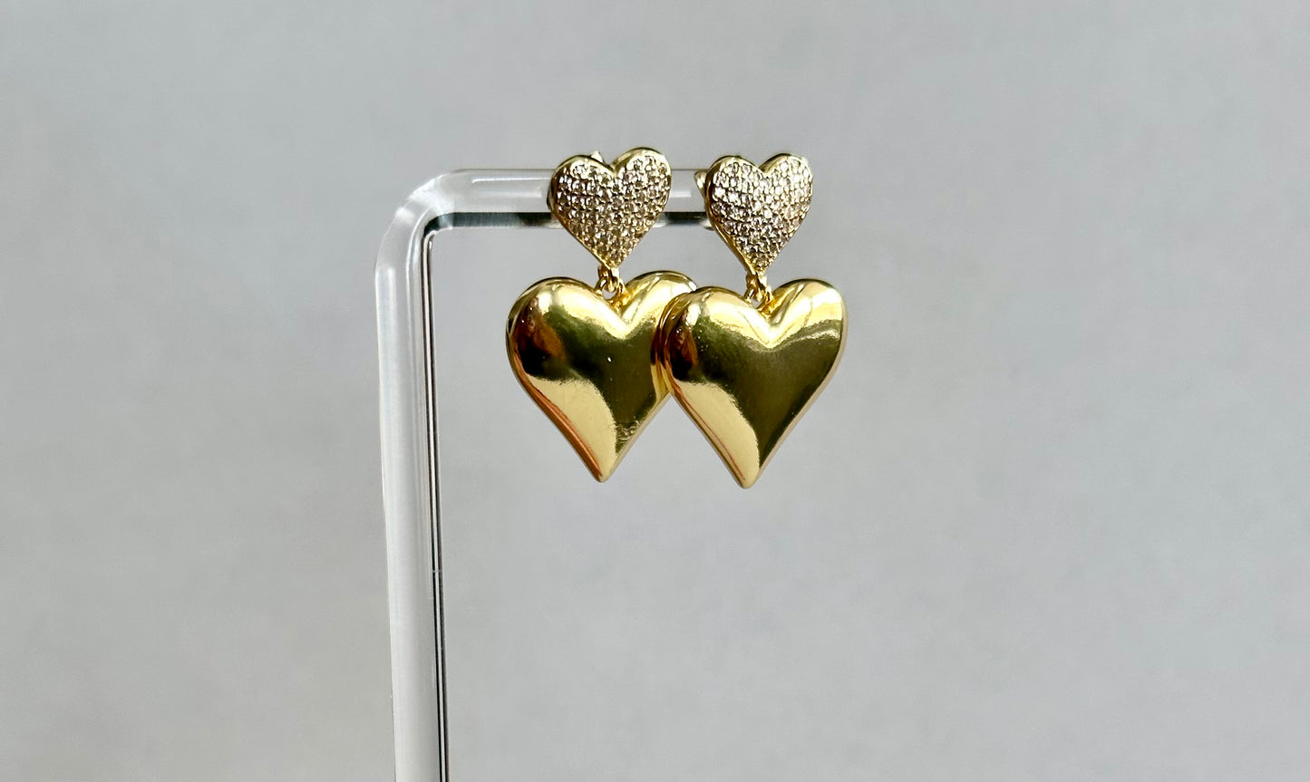 Heart Dangle Stud Earring