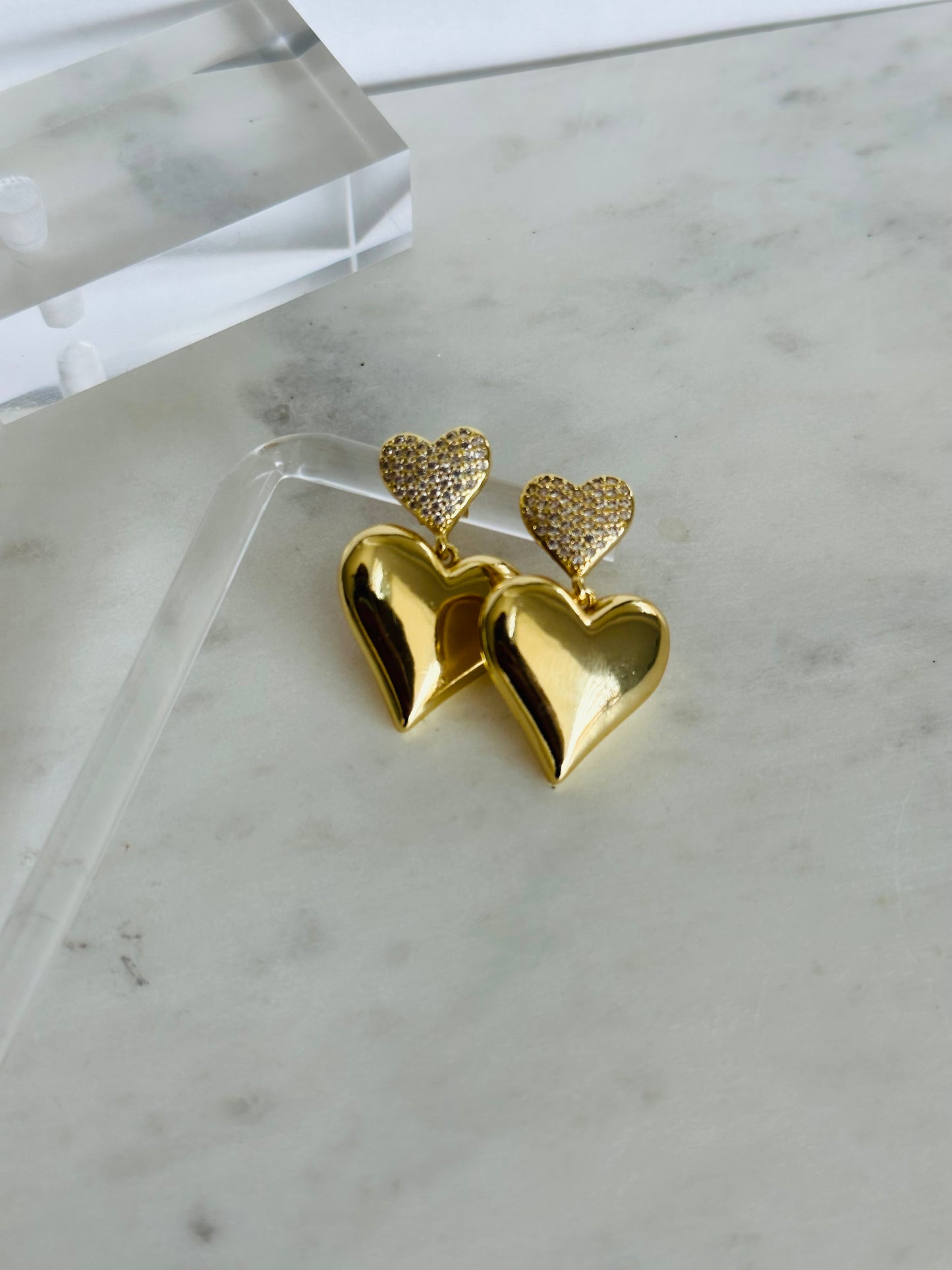 Heart Dangle Stud Earring