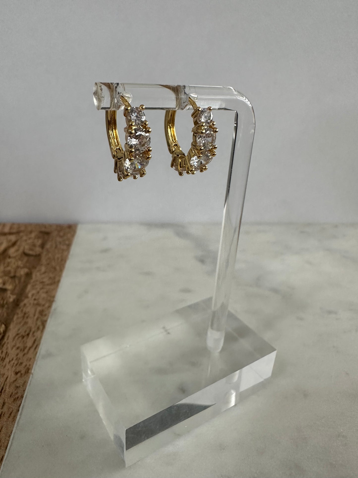 Cubic zirconia Huggie Hoop Earrings